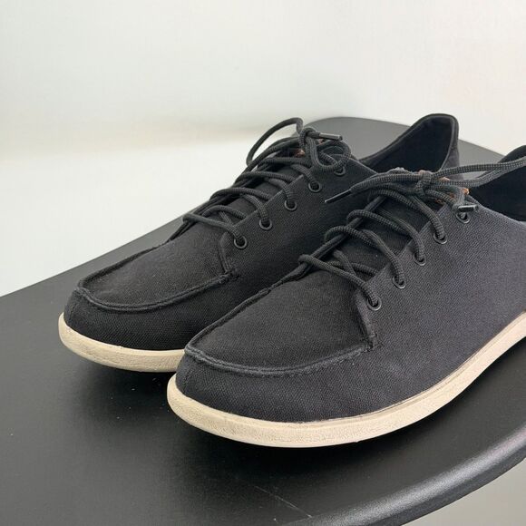 OluKai Manoa Sneakers Mens 9.5 Black Canvas Lace Up Casual Comfort Shoes main image 6